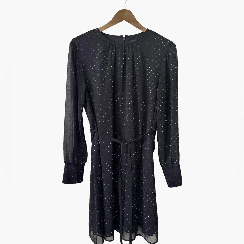 Ann Taylor Rhinestone Long-Sleeve Dress